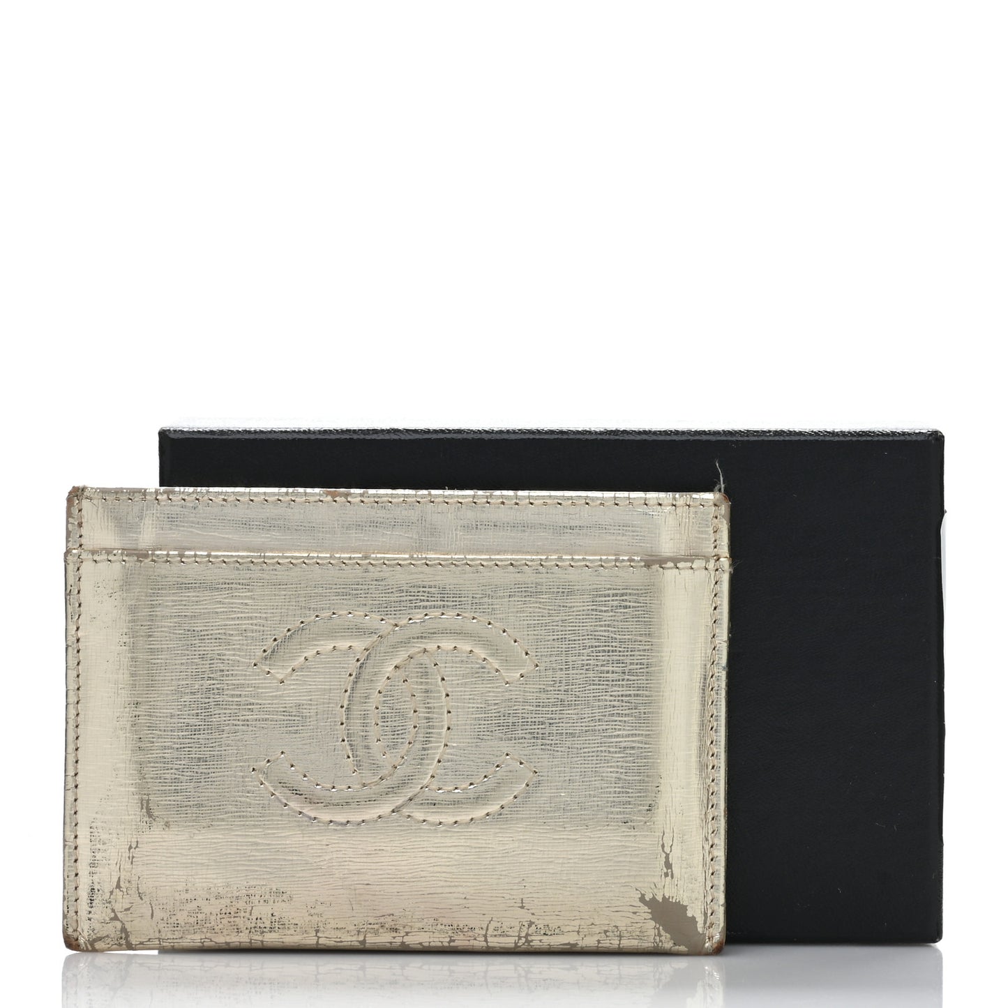 Metallic Calfskin CC Card Holder Gold