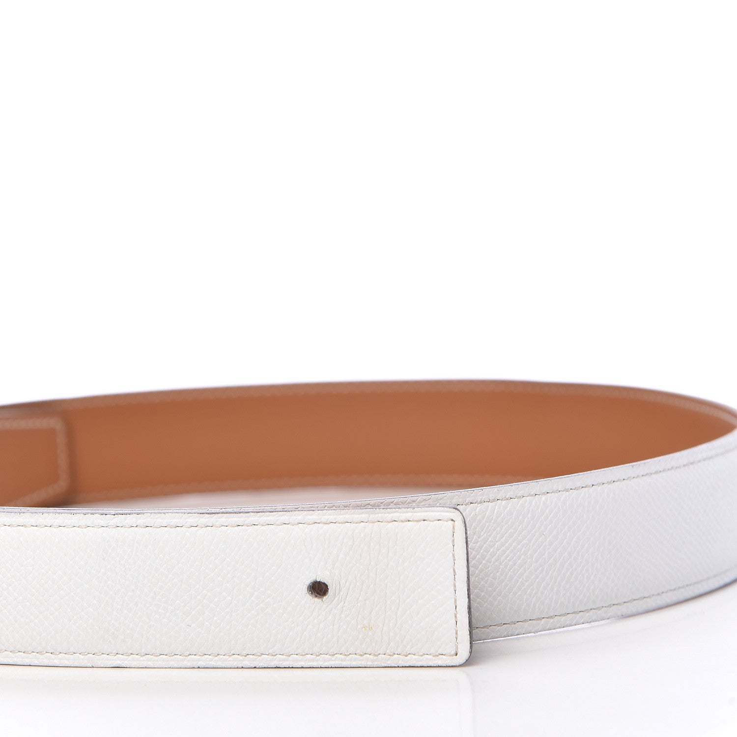 Hermes Epsom Chamonix 32mm Belt Strap 90 White Gold 7 of 9