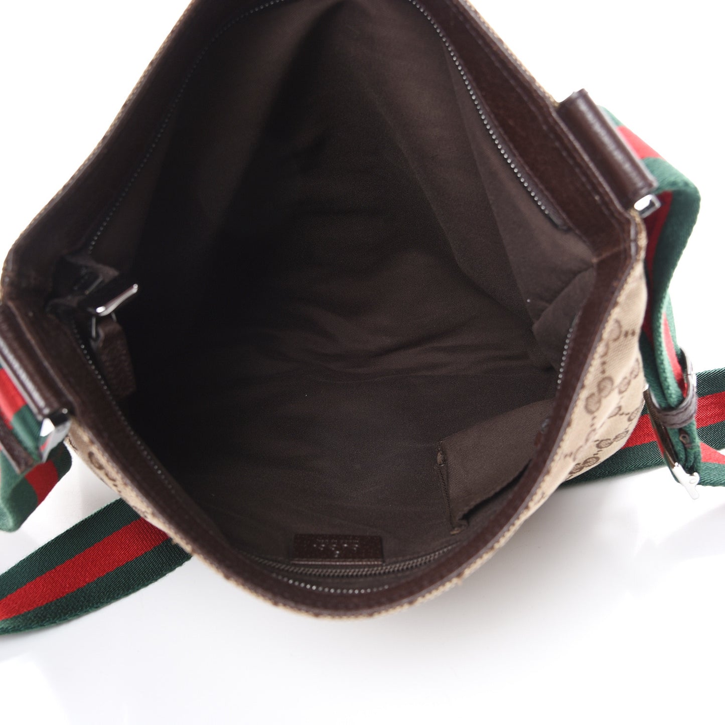 Monogram Web Medium Double Pocket Messenger Bag Dark Brown