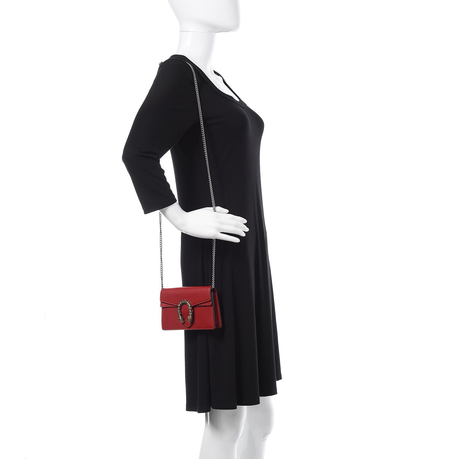 Gucci Calfskin Super Mini Dionysus Shoulder Bag Hibiscus Red 2 of 10