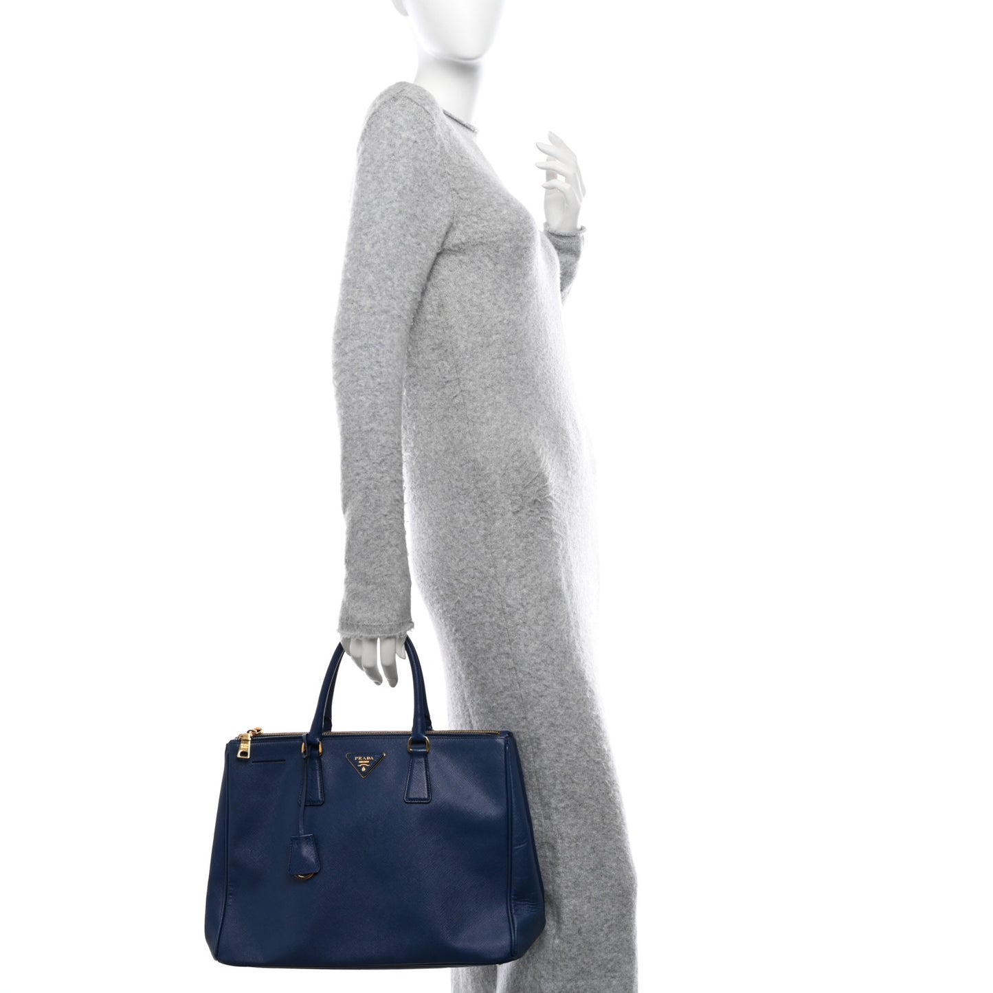 Saffiano Large Galleria Double Zip Tote Bluette