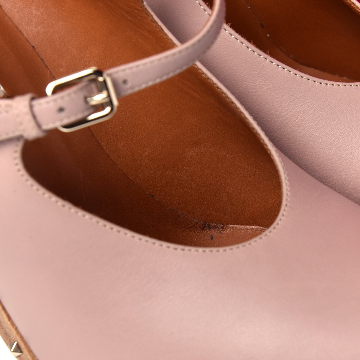 Valentino Garavani Calfskin Soul Rockstud Mary Jane 110mm Pumps 38.5 Poudre 13 of 14