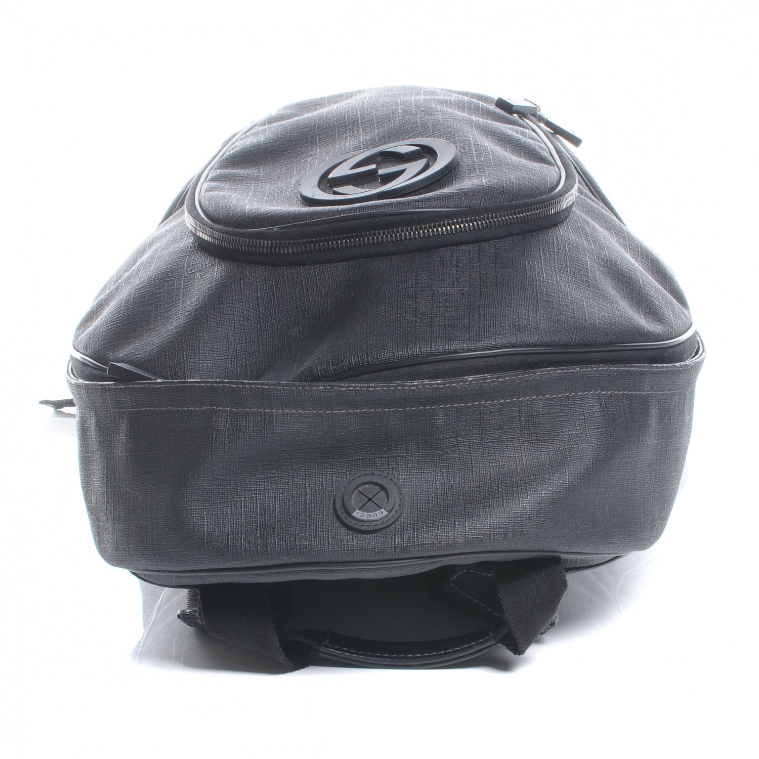 Gucci Coated Canvas Interlocking G Travel Backpack Black 6 of 14