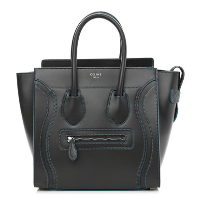 Celine Satin Debossed Calfskin Micro Luggage Anthracite 1 of 11