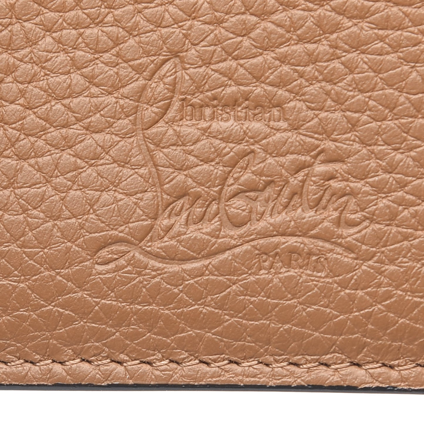 Grained Calfskin Star Studded Bi-Fold Wallet Nude Multimetal