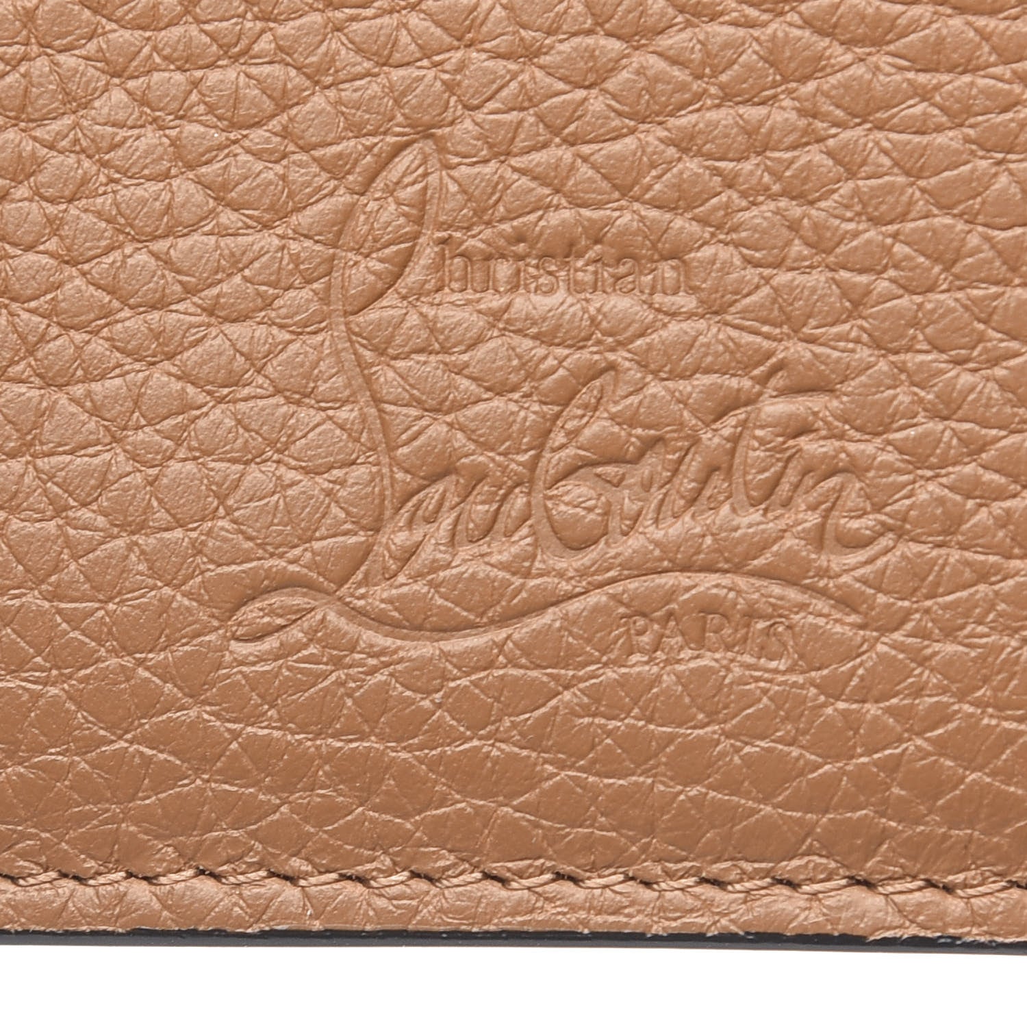 Christian Louboutin Grained Calfskin Star Studded Bi-Fold Wallet Nude Multimetal 7 of 8