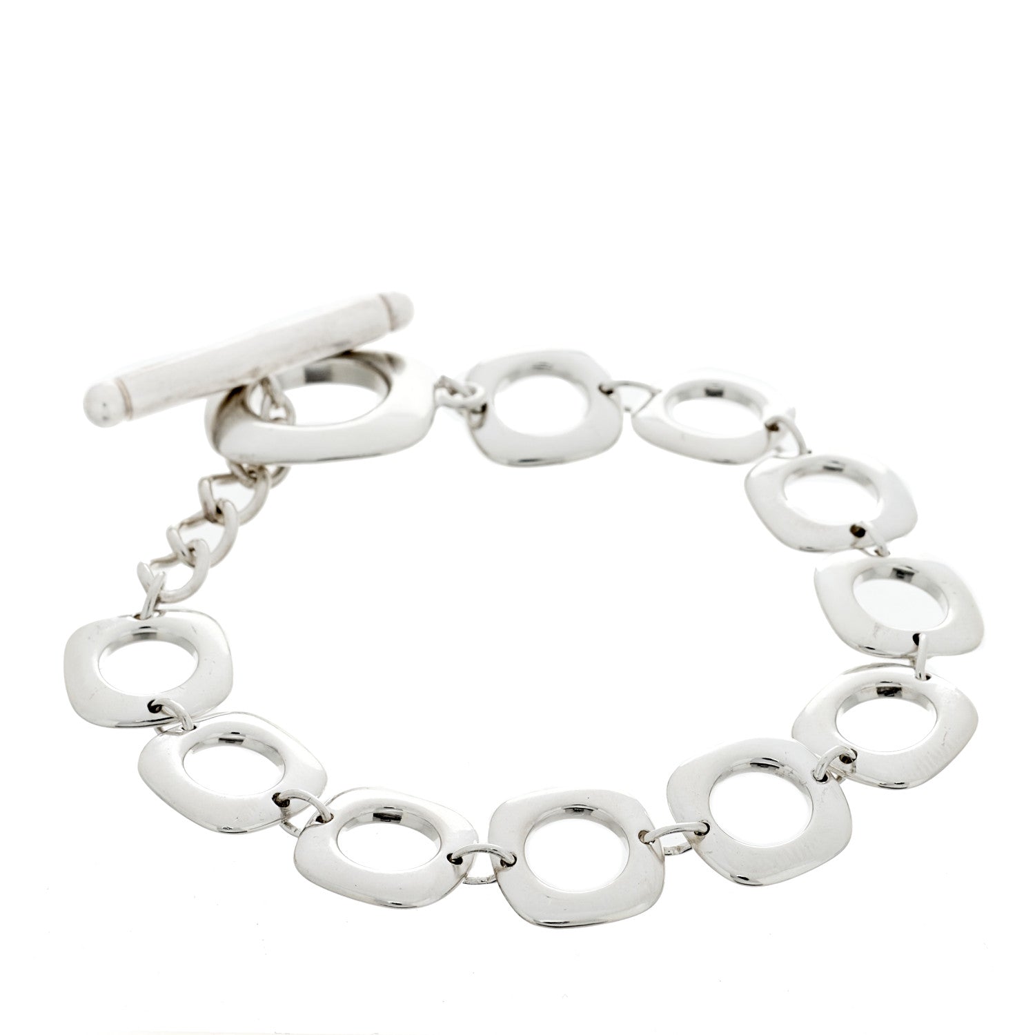 Tiffany Sterling Silver Cushion Square Link Toggle Bracelet 2 of 3