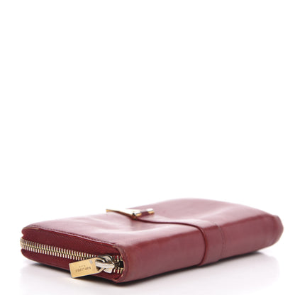 Saint Laurent Calfskin Classic Y Ligne Zip Around Wallet Red 4 of 11