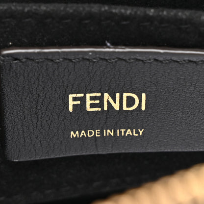Fendi Chenille Vitello King Plexiglass FF Mini By The Way Top Handle Boston Bag Blue Black 6 of 10