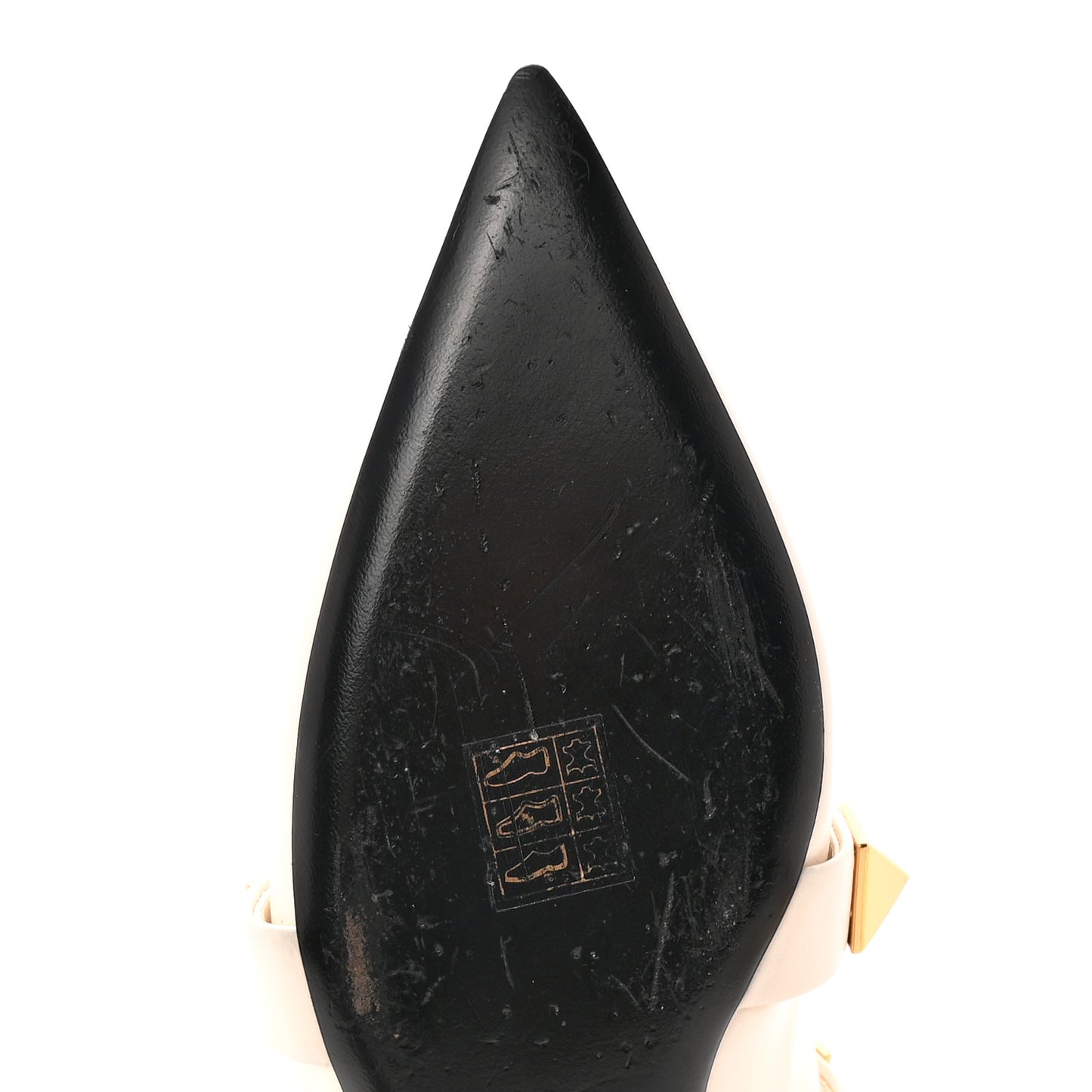 Calfskin Roman Stud Flat Mules 37.5 Light Ivory