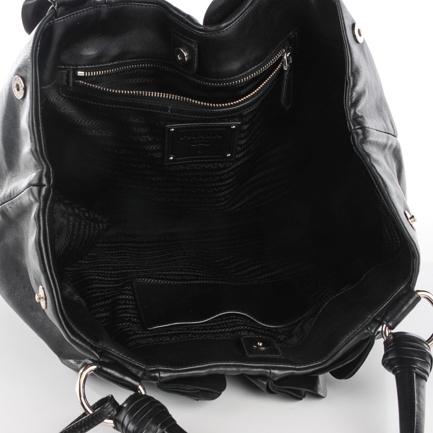 Nappa Ruffle Bag Black