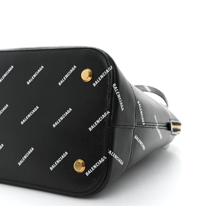 Balenciaga Calfskin Allover Logo M Ville Top Handle Bag Black 11 of 15