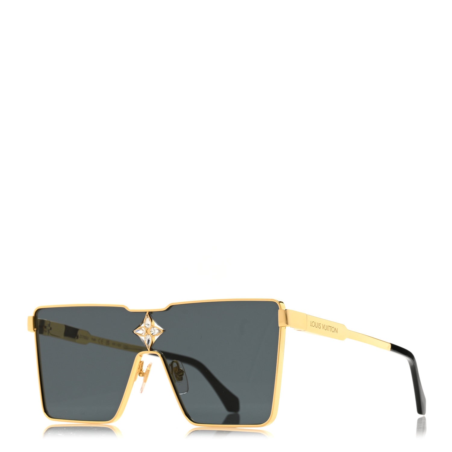 Louis Vuitton Acetate Swarovski Crystal Cyclone Sunglasses Z1700U Gold 1 of 8