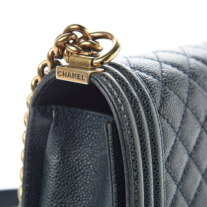 Chanel Caviar Quilted New Medium Boy Flap Blue 16 of 19