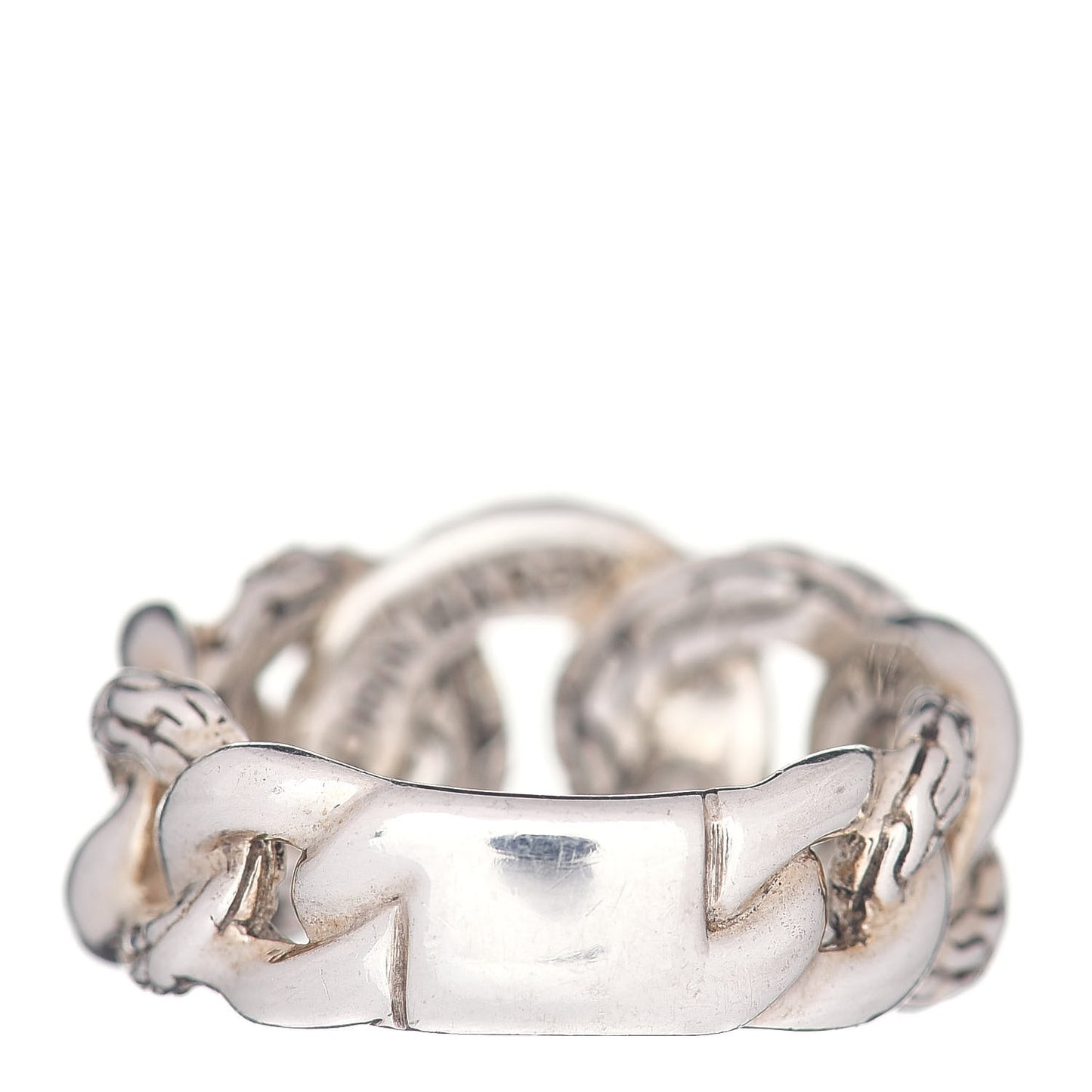 Sterling Silver Classic Chain Curb Link Ring 52 6