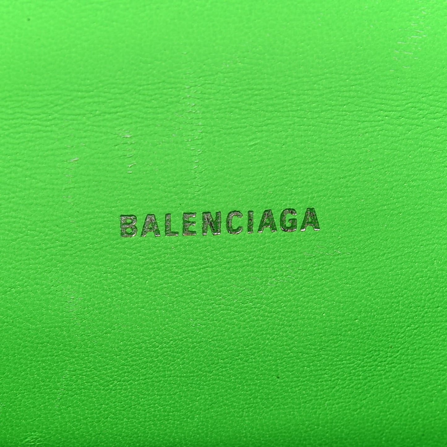 Shiny Calfskin Crocodile Embossed Hourglass Top Handle Bag XS Fluo Green