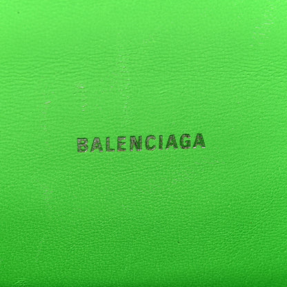 Balenciaga Shiny Calfskin Crocodile Embossed Hourglass Top Handle Bag XS Fluo Green 8 of 9