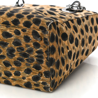 Christian Dior Canvas Leopard Print Medium Lady Dior 10 of 10