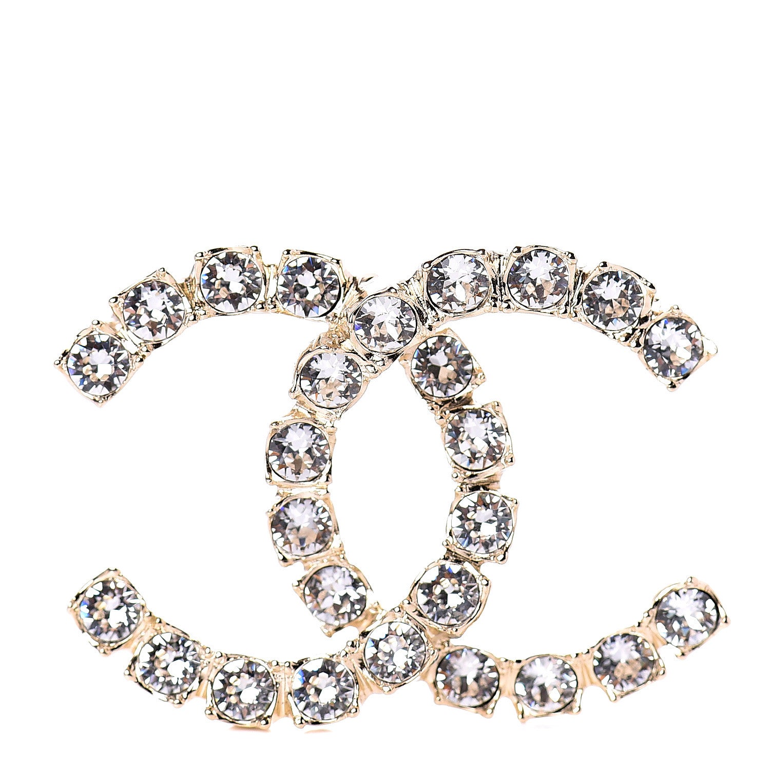 Chanel Crystal Coco's Pearls CC Brooch Light Gold 1 of 4