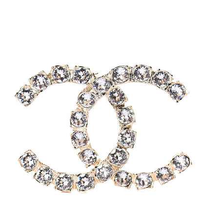 Chanel Crystal Coco's Pearls CC Brooch Light Gold 1 of 4