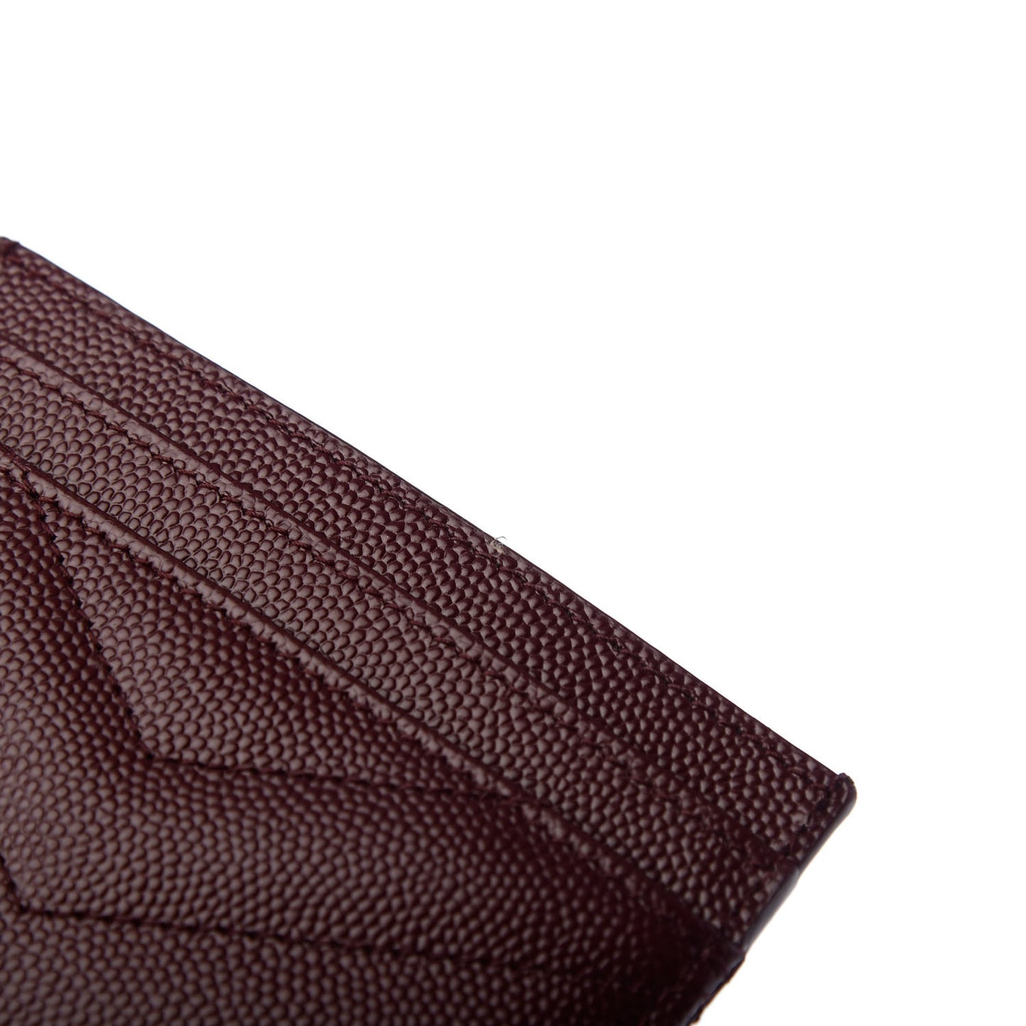 Grain De Poudre Matelasse Chevron Monogram Credit Card Case Bordeaux