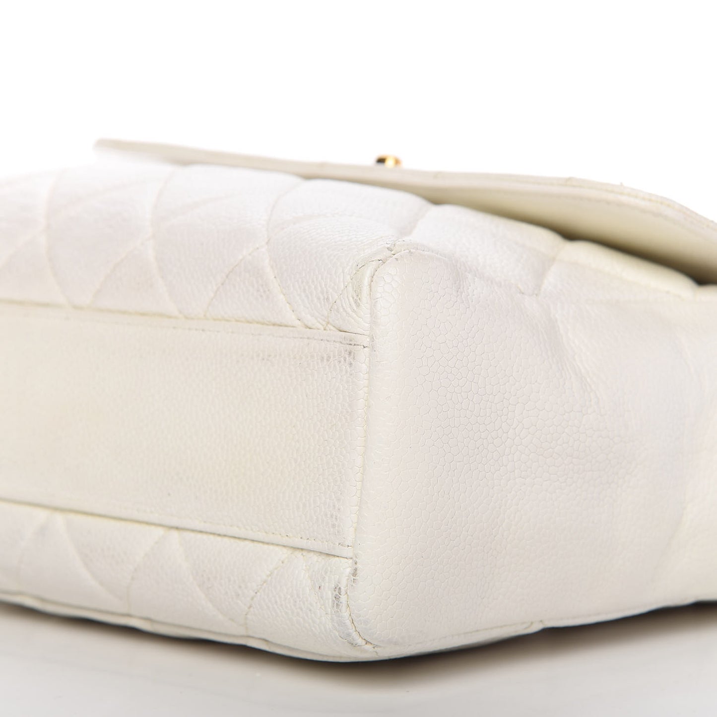 Caviar Quilted Small Flap White