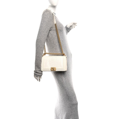 Chanel Snakeskin Medium Boy Flap White 2 of 11