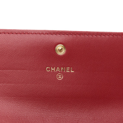 Chanel Goatskin Quilted Chanel 19 Flap Wallet Dark Pink 6 of 8