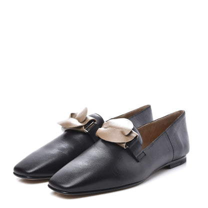 Hermes Supple Goatskin Womens Time Loafers 36.5 Black 2 of 10