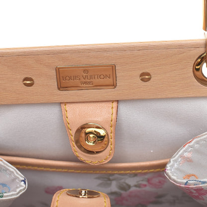 Louis Vuitton Silk Satin Monogram Multicolor Abelia White 6 of 8