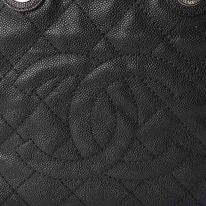 Chanel Grained Calfskin Quilted Small Daily Shopping Tote Black 10 of 14