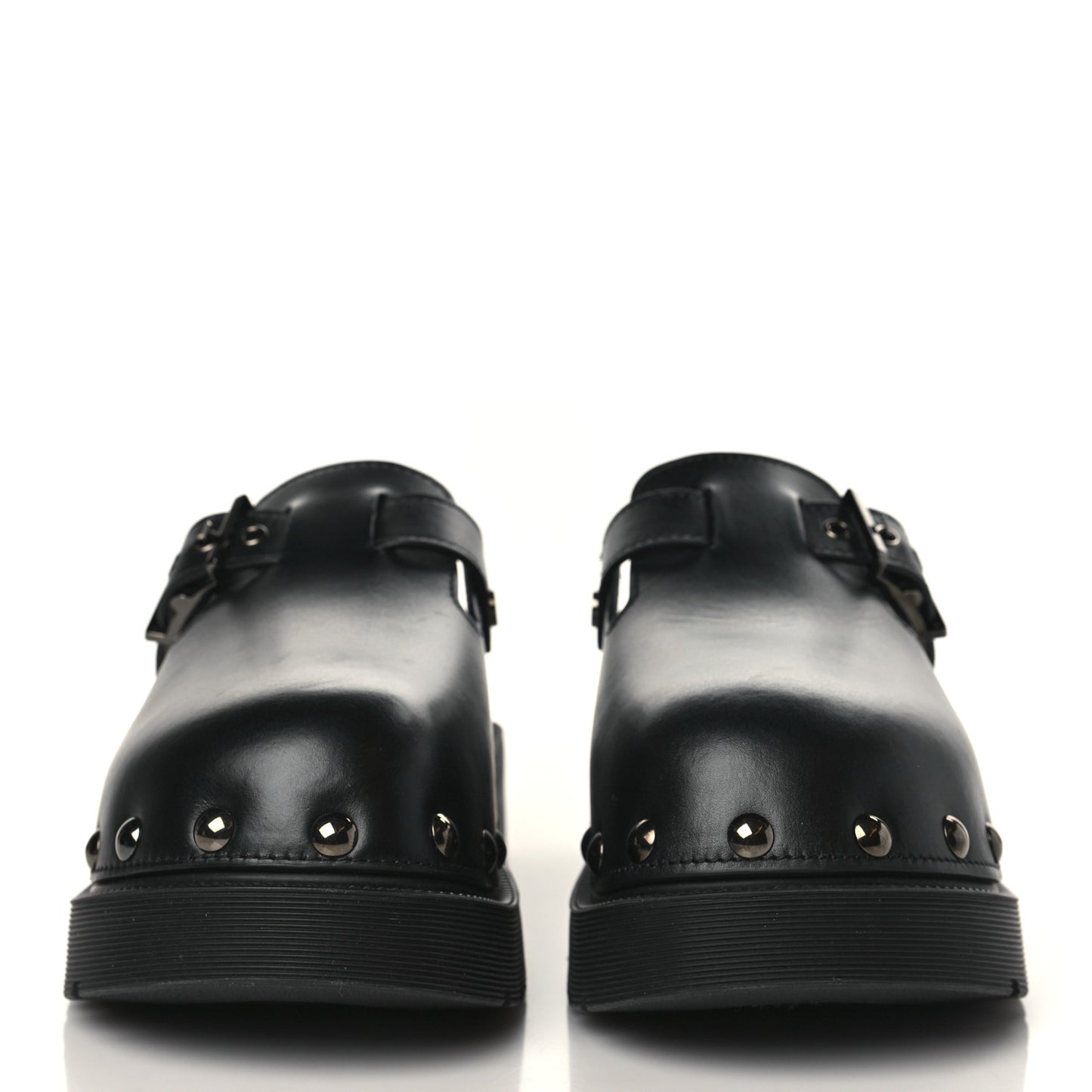 Calfskin Diorquake Buckled Lug Sole 15mm Clogs 38 Black