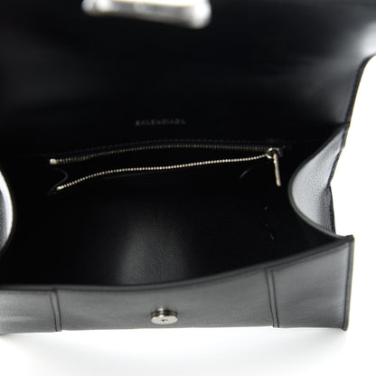 Balenciaga Grained Calfskin Small Hourglass Top Handle Bag Black 4 of 7