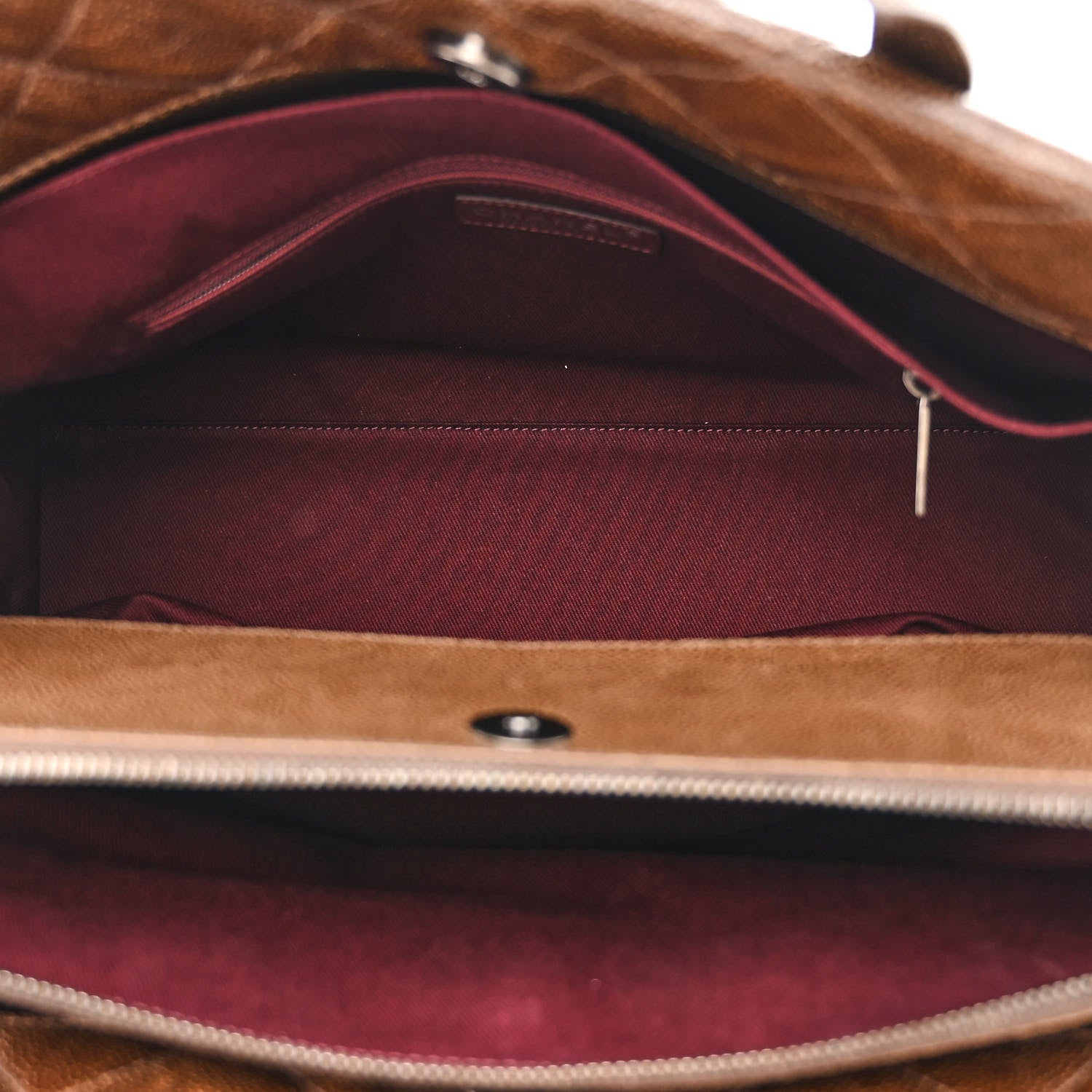 Chanel Crumpled Grained Calfskin Quilted CC Crave Tote Brown 5 of 12