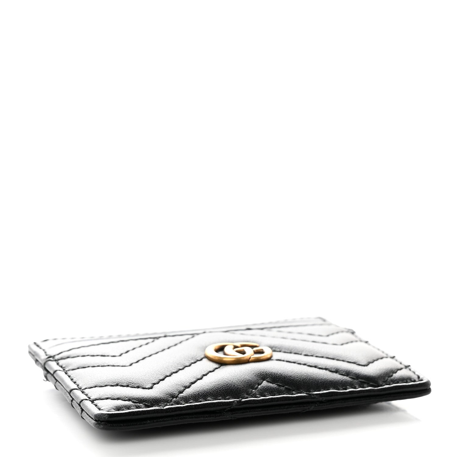 Gucci Calfskin Matelasse GG Marmont Card Holder Black 4 of 12
