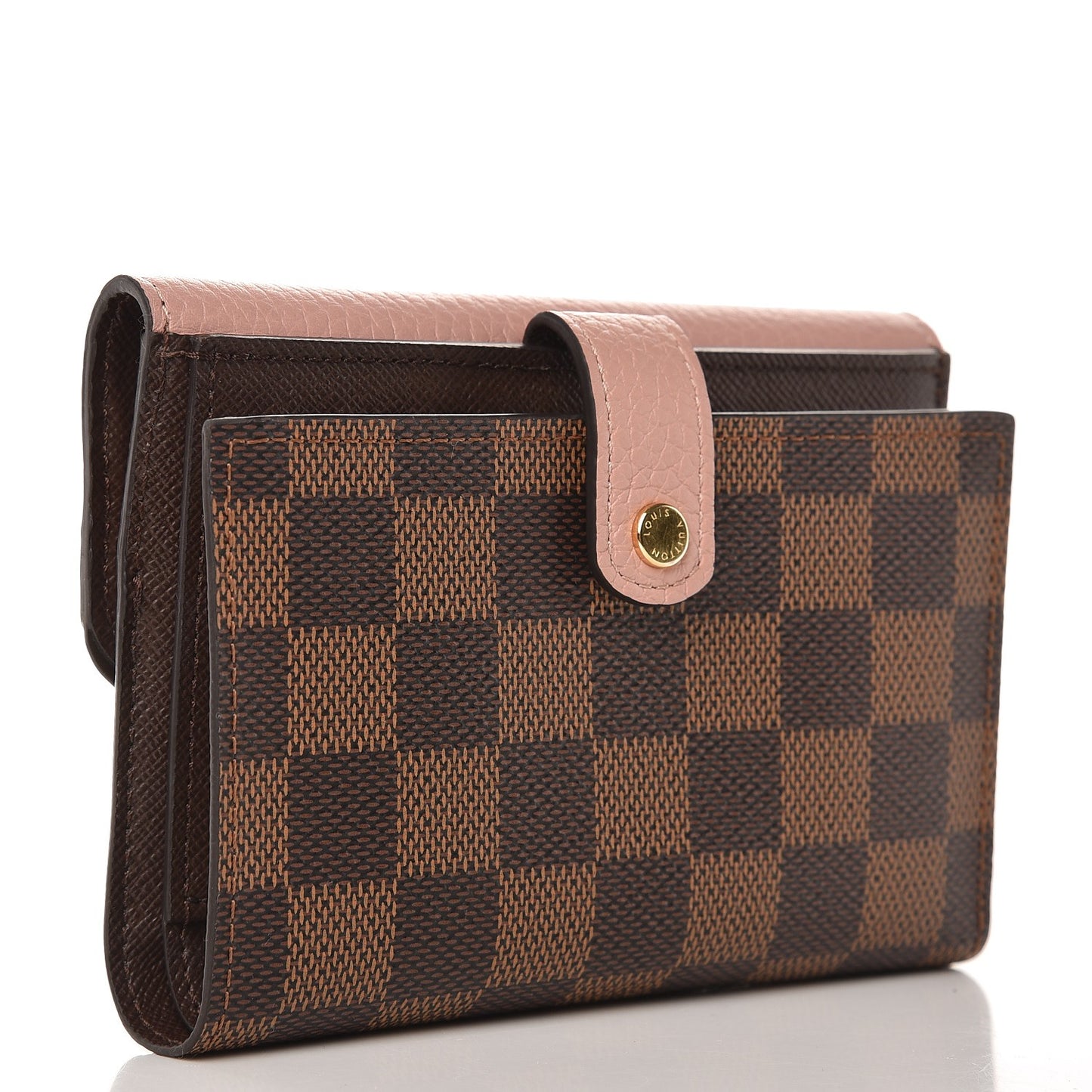 Damier Ebene Normandy Compact Wallet Rose Ballerine