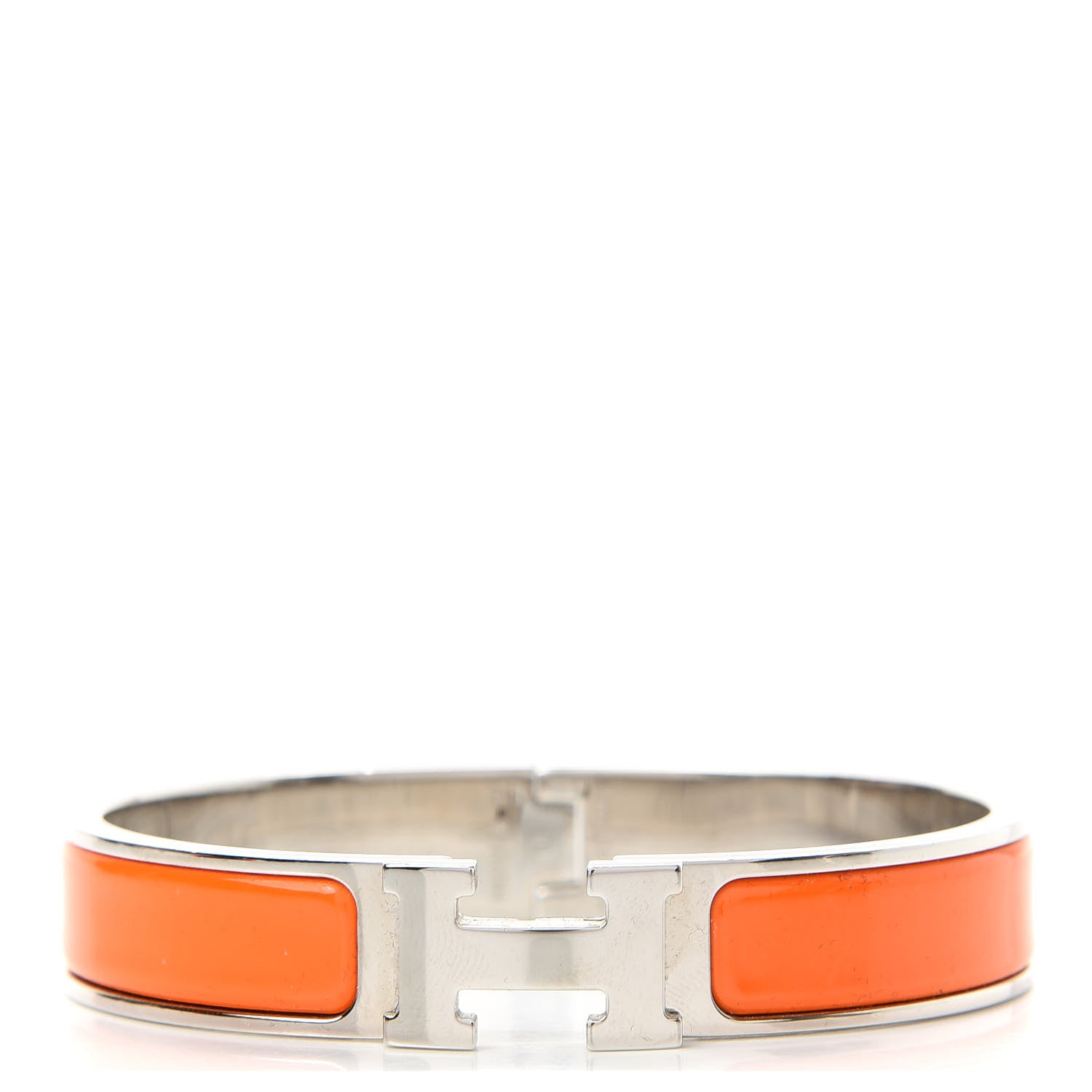 Hermes Enamel Narrow Clic Clac H Bracelet GM Orange 1 of 5