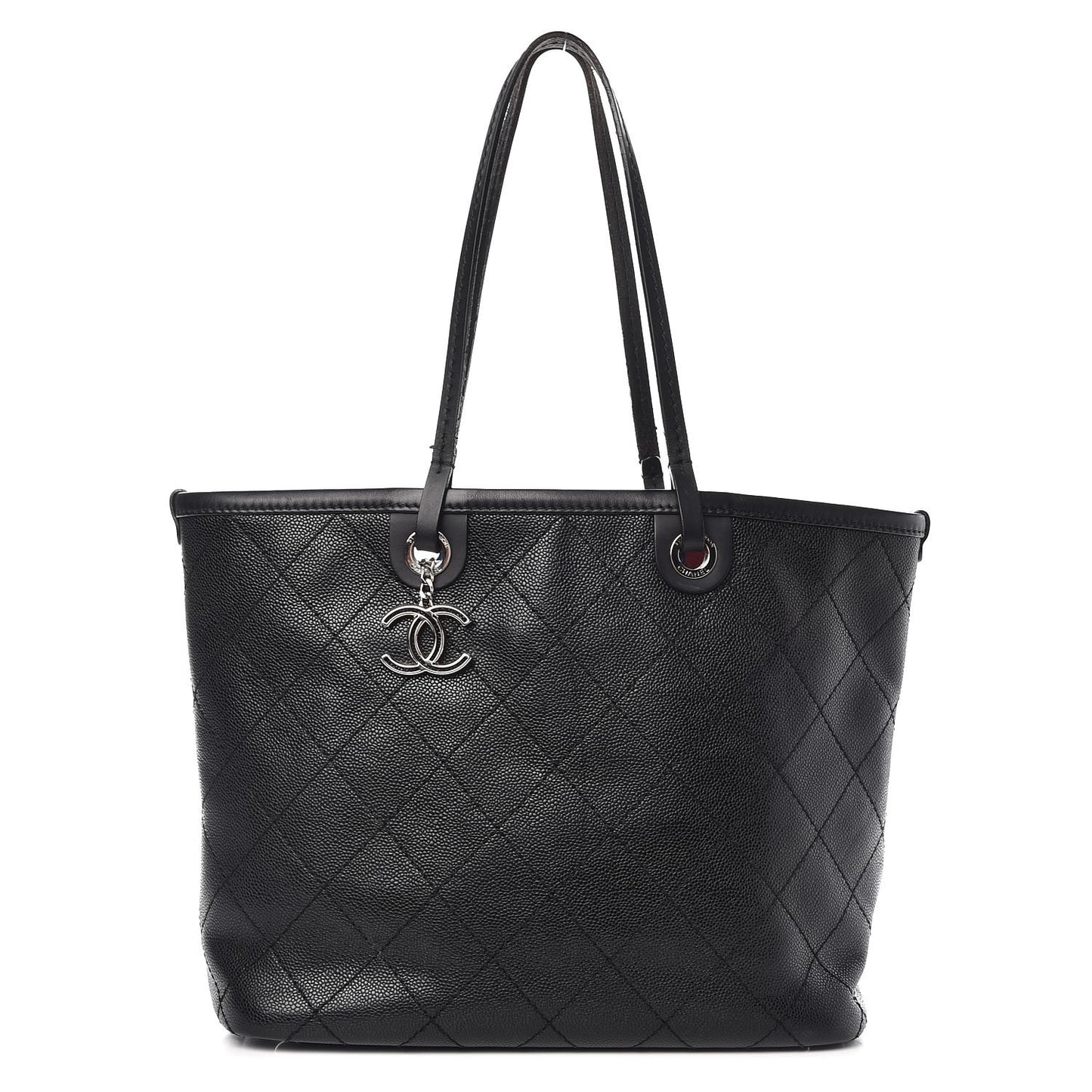 Grained Calfskin Shopping Fever Tote Black