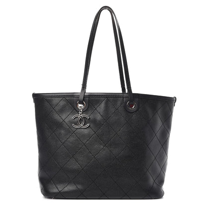 Chanel Grained Calfskin Shopping Fever Tote Black 1 of 11