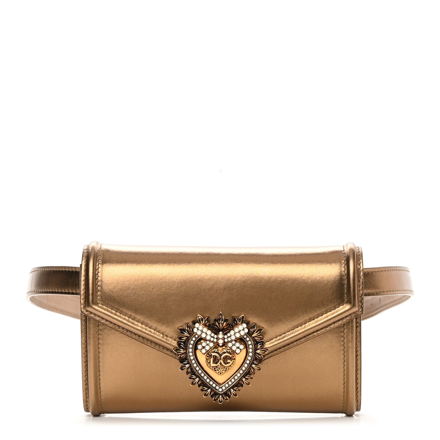 Dolce & Gabbana Metallic Agnello Vitello Devotion Belt Bag Bronze 1 of 16