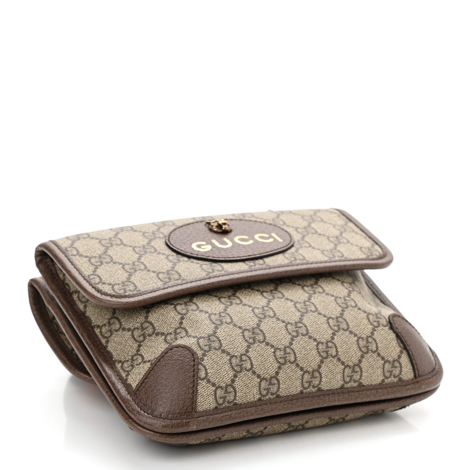Gucci GG Supreme Monogram Web Small Neo Vintage Double Flap Messenger Bag Beige New Acero 3 of 7