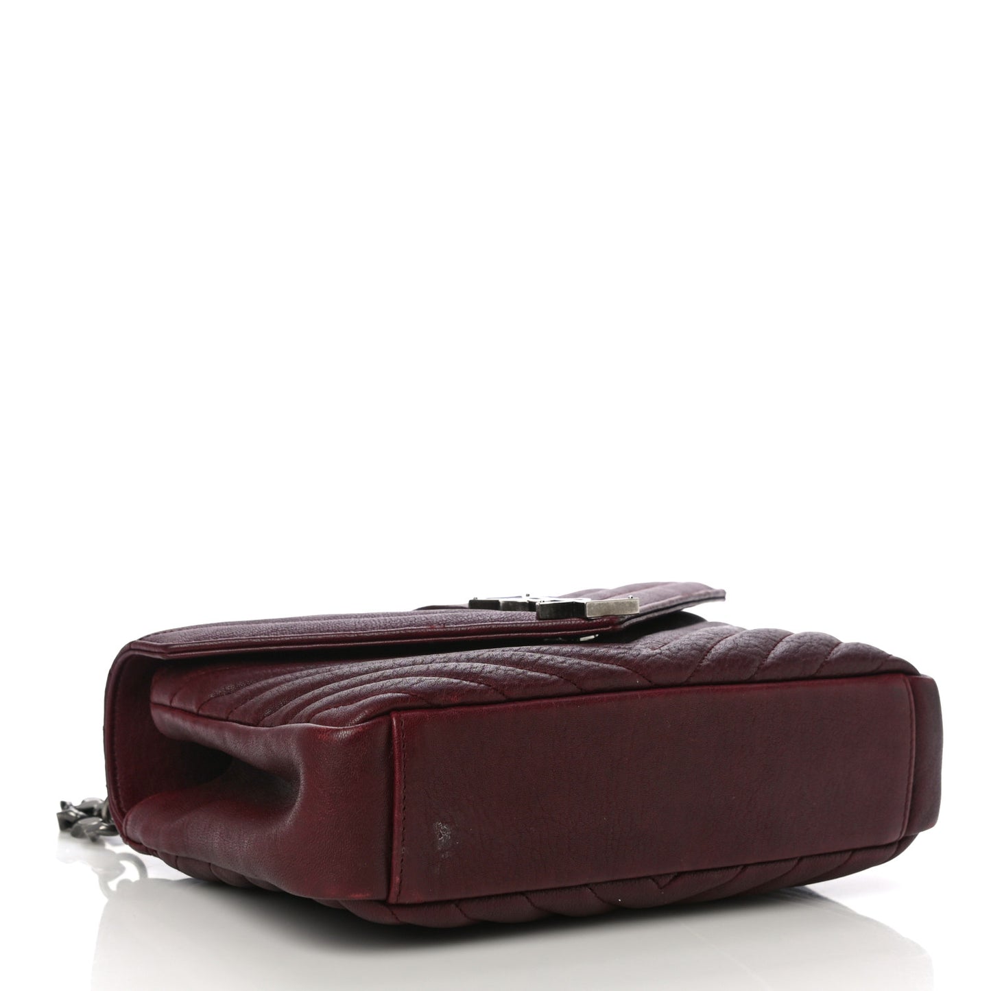 Sheepskin Matelasse Chevron Medium College Bag Rouge Legion