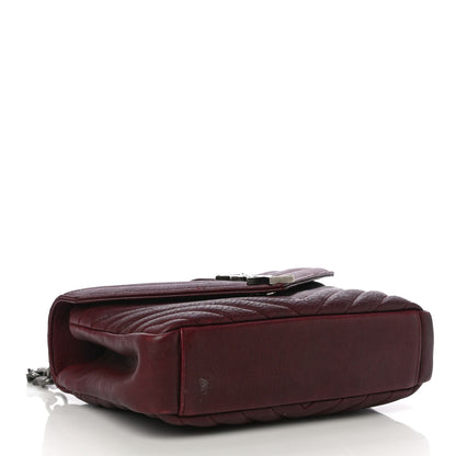 Saint Laurent Sheepskin Matelasse Chevron Medium College Bag Rouge Legion 4 of 15
