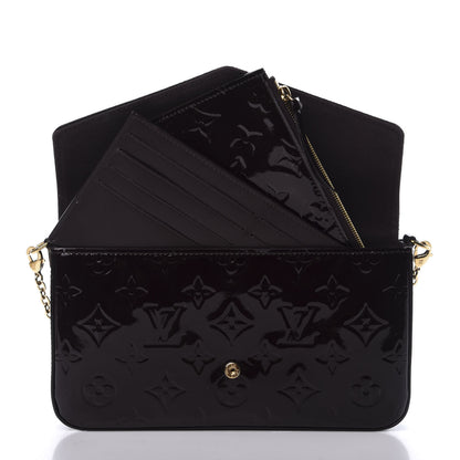 Louis Vuitton Vernis Pochette Felicie Chain Wallet Amarante 7 of 12