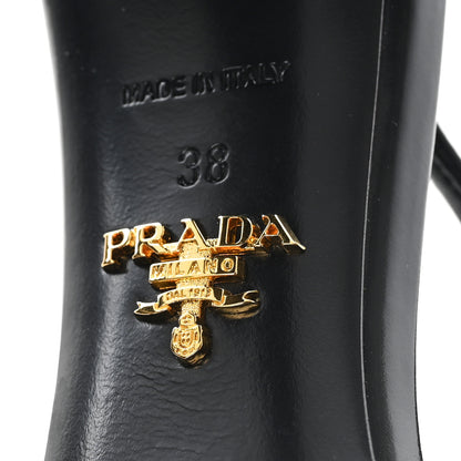 Prada Patent Calfskin Square Toe 85mm Slingback Pumps 38 Black 7 of 9