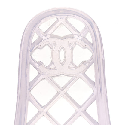 Chanel PVC Transparent CC Flat Slide Sandals 36 White 5 of 9
