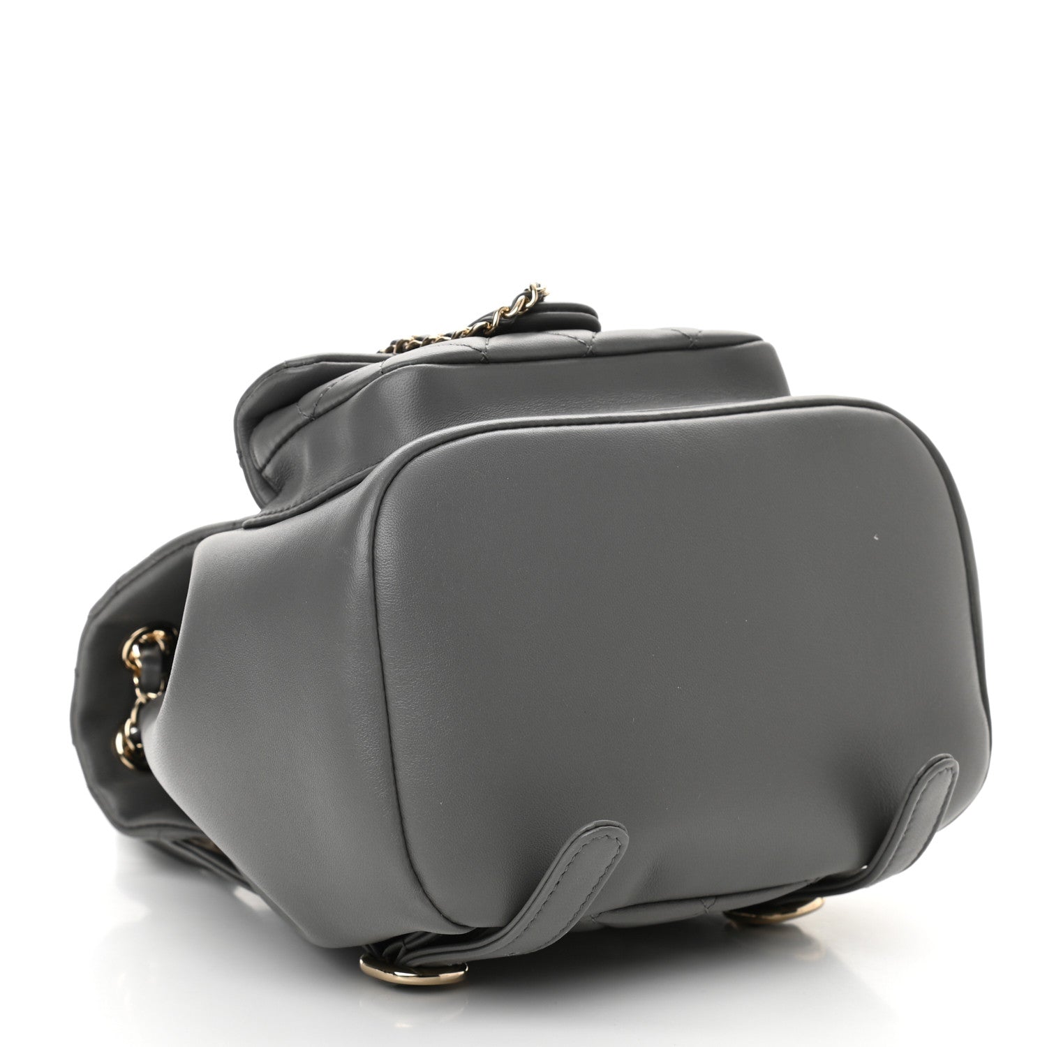 Chanel Lambskin Quilted Small Duma Drawstring Backpack Grey 4 of 10