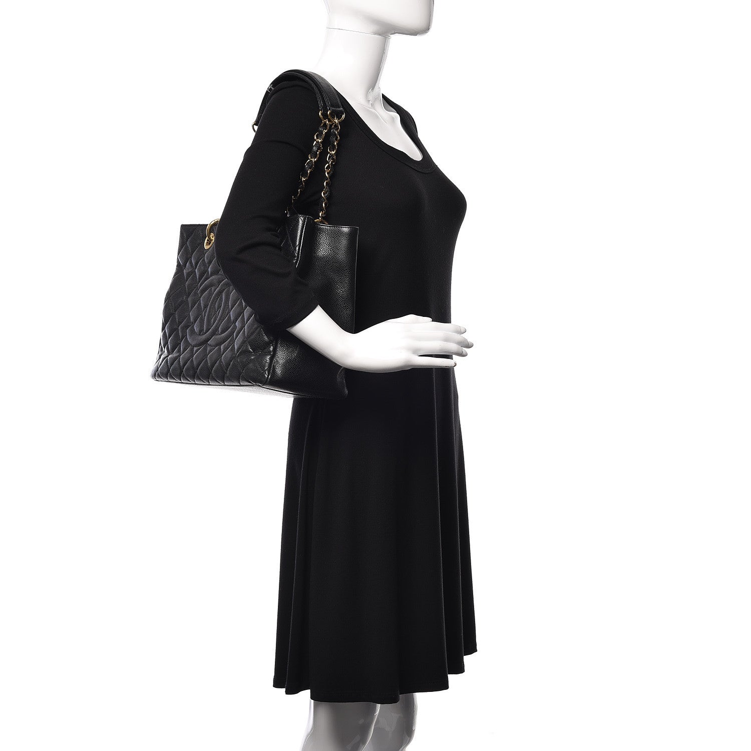 Chanel Caviar Quilted Grand Shopping Tote GST Black 2 of 13