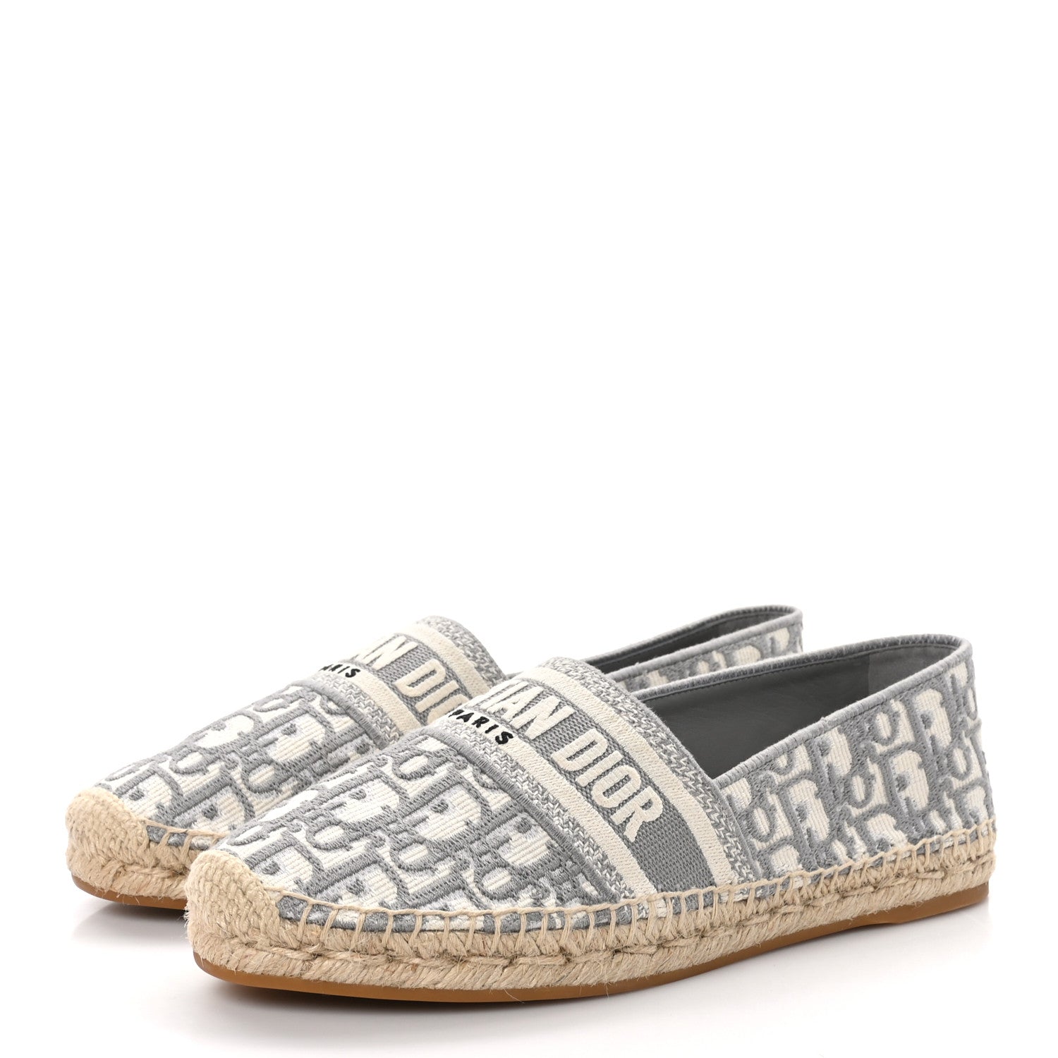 Christian Dior CHRISTIAN DIOR Oblique Embroidered Granville 15mm Espadrilles 41 Grey Stone 3 of 9