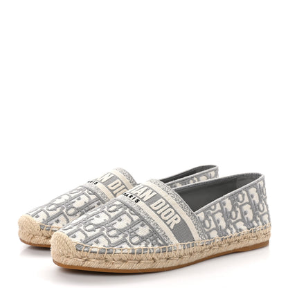 Christian Dior CHRISTIAN DIOR Oblique Embroidered Granville 15mm Espadrilles 41 Grey Stone 3 of 9